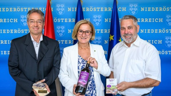 drei Personen stehen nebeneinander