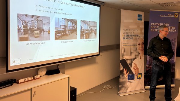 Vortragssituation mit einem Sprecher