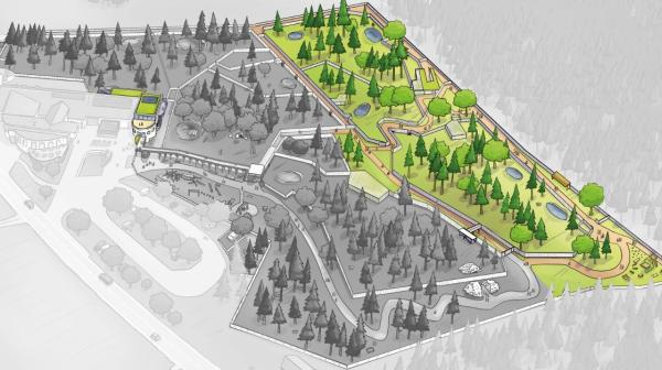 Übersichtskarte vom Gelände des BÄRENWALD Arbesbach mit geplanter Erweiterung